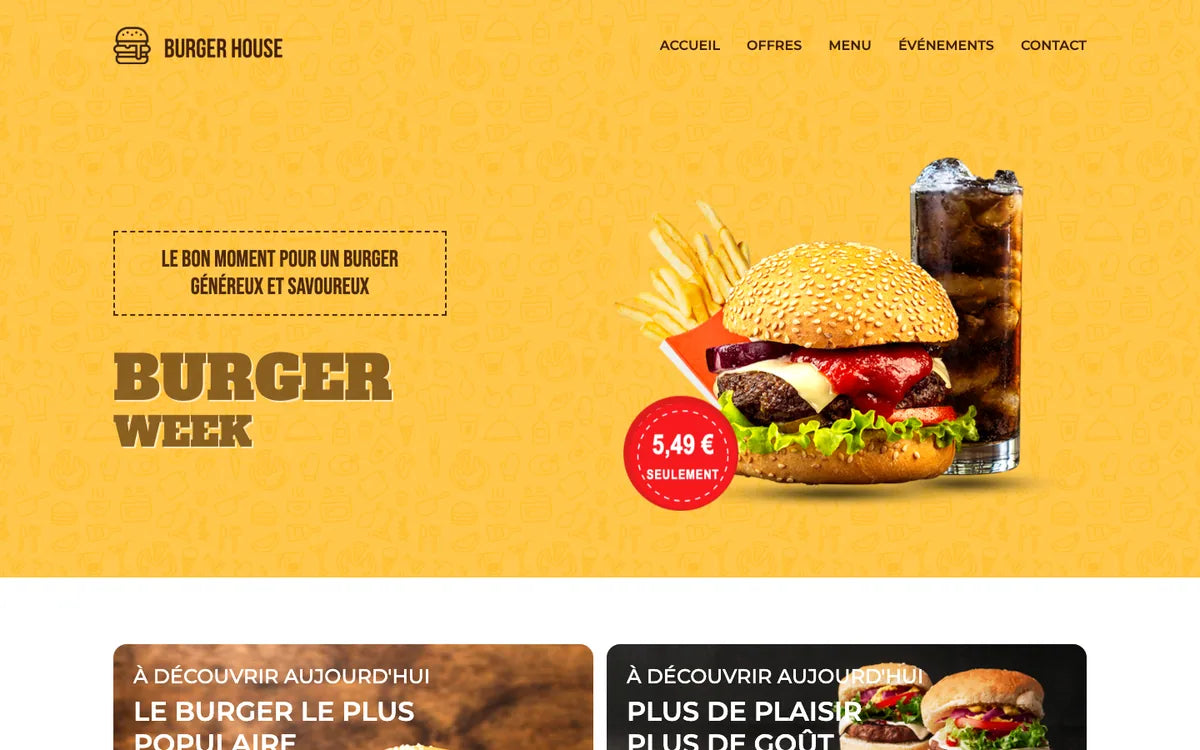 Aperçu du site ISS Burger House