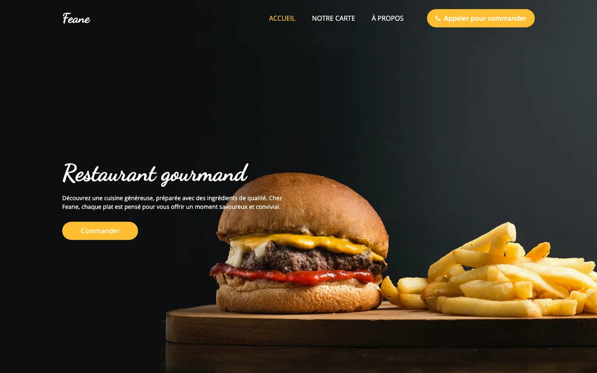 Aperçu du site Feane Burger