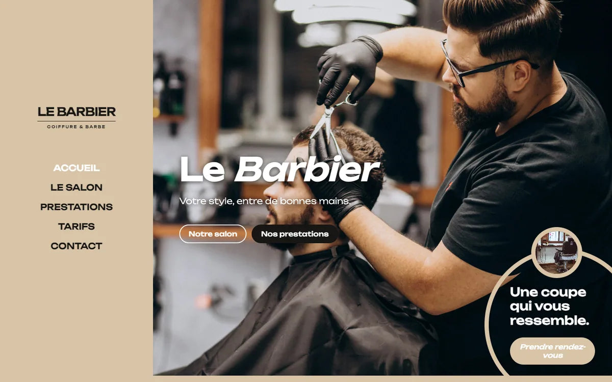 Aperçu du site Barber Shop
