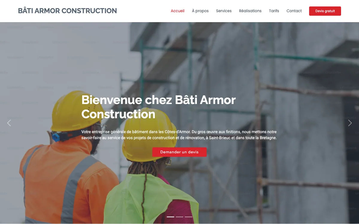 Aperçu du site Bâtiment Pro