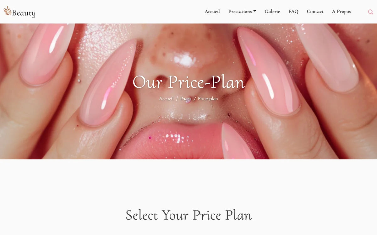 Aperçu du site Beauty