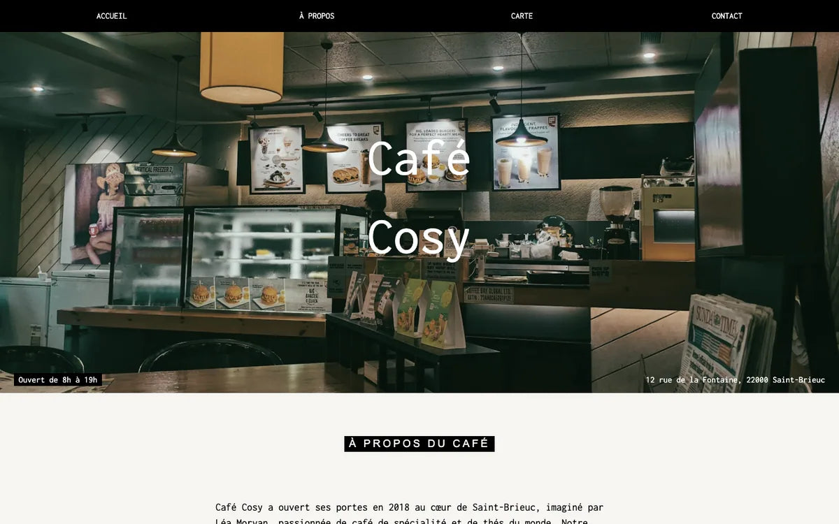 Aperçu du site Café Cosy