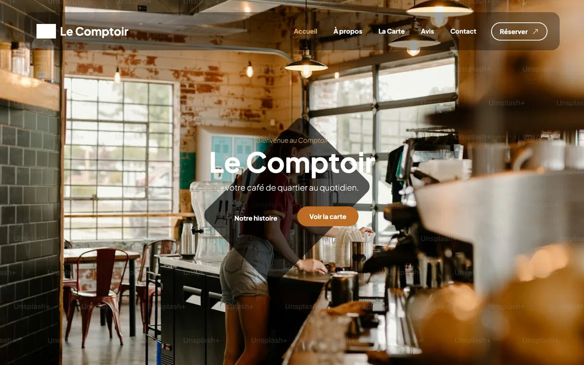 Aperçu du site Coffee Shop