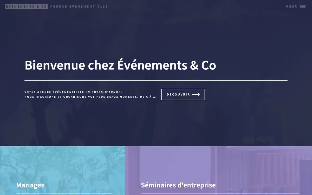 Aperçu du site Événementiel