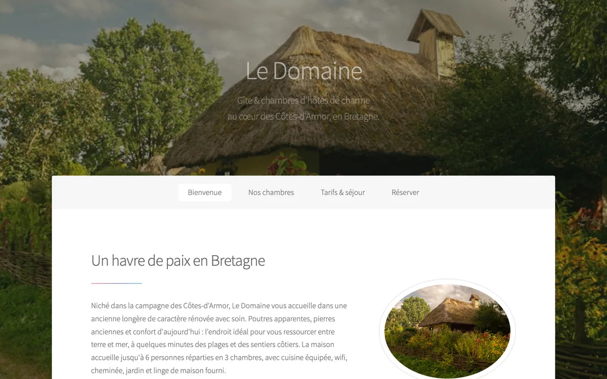 Aperçu du site Gîte