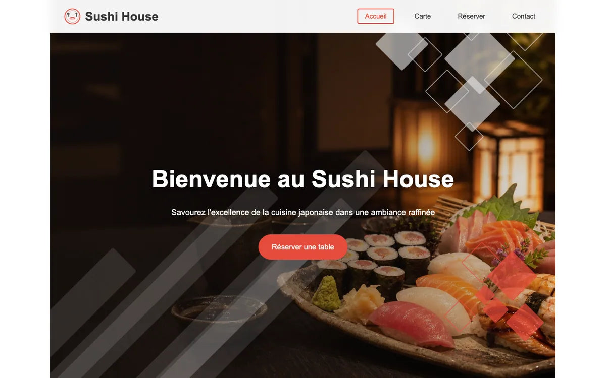 Aperçu du site Sushi House